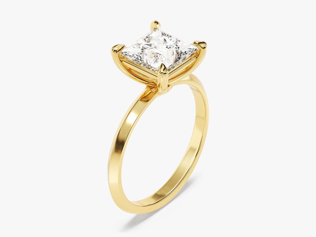 2.0CT Princess Diamond Lab Grown Knife Edge Engagement Ring For Her