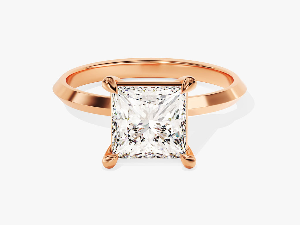 2.0CT Princess Diamond Lab Grown Knife Edge Engagement Ring For Her