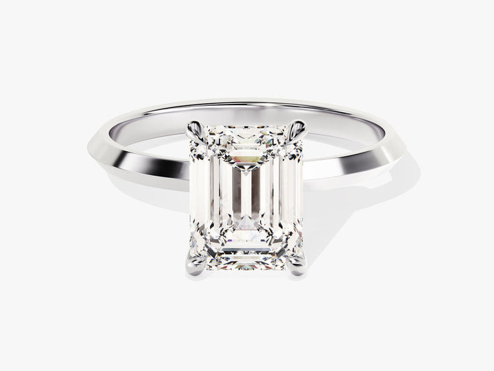 2.0CT Emerald Knife Edge Lab Grown Diamond Engagement Ring Maximalist Wedding Ring