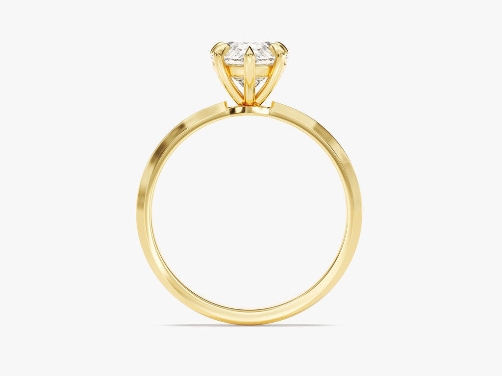 2.0CT Pear Diamond Lab Grown Knife Edge Engagement Ring For Her
