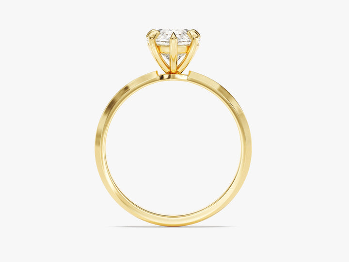 2.0CT Pear Diamond Lab Grown Knife Edge Engagement Ring For Her
