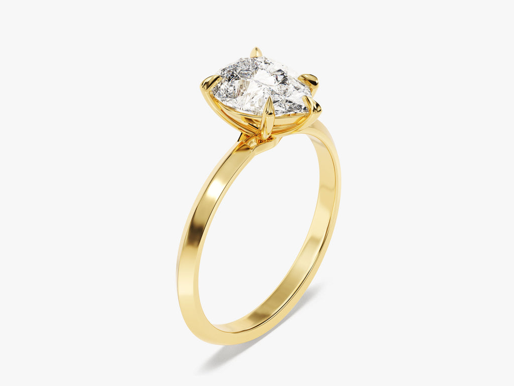 2.0CT Pear Diamond Lab Grown Knife Edge Engagement Ring For Her