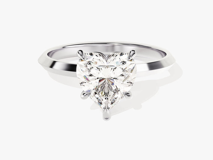 2.0CT Heart Knife Edge Lab Grown Diamond Engagement Ring For Women
