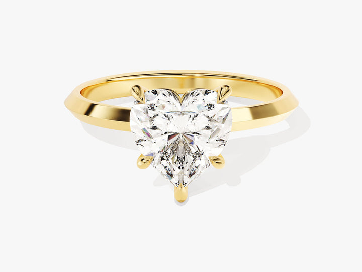 2.0CT Heart Knife Edge Lab Grown Diamond Engagement Ring For Women