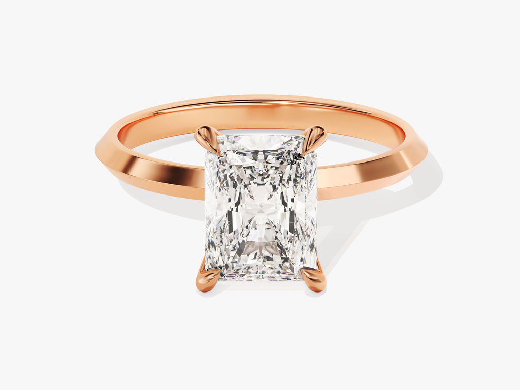 2.0CT Radiant Diamond Lab Grown Knife Edge Engagement Ring For Her