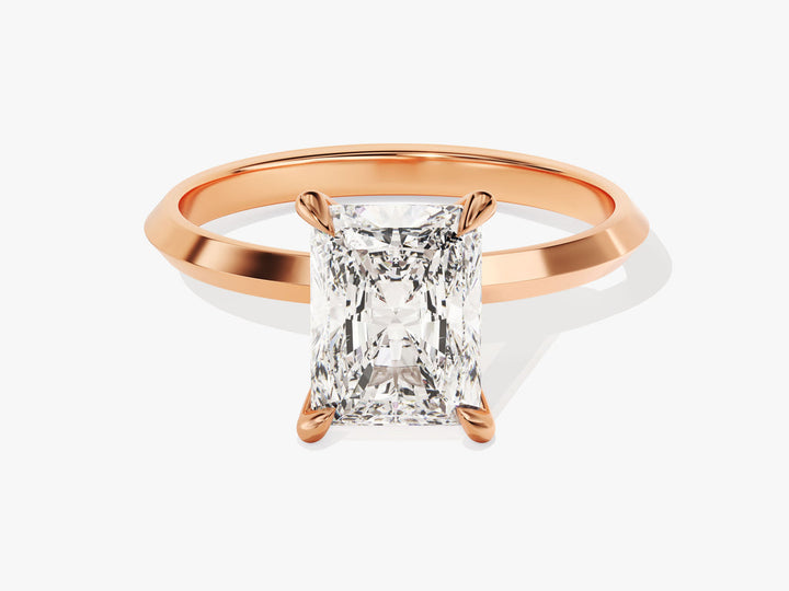 2.0CT Radiant Diamond Lab Grown Knife Edge Engagement Ring For Her
