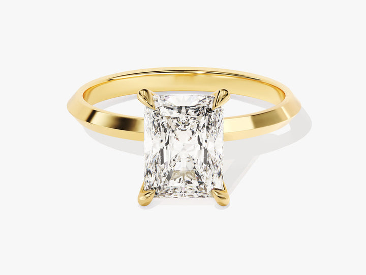 2.0CT Radiant Diamond Lab Grown Knife Edge Engagement Ring For Her