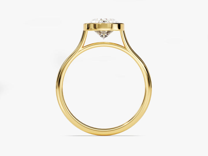 2.0CT Oval Cut Bezel Lab Grown Diamond Engagement Ring For Women