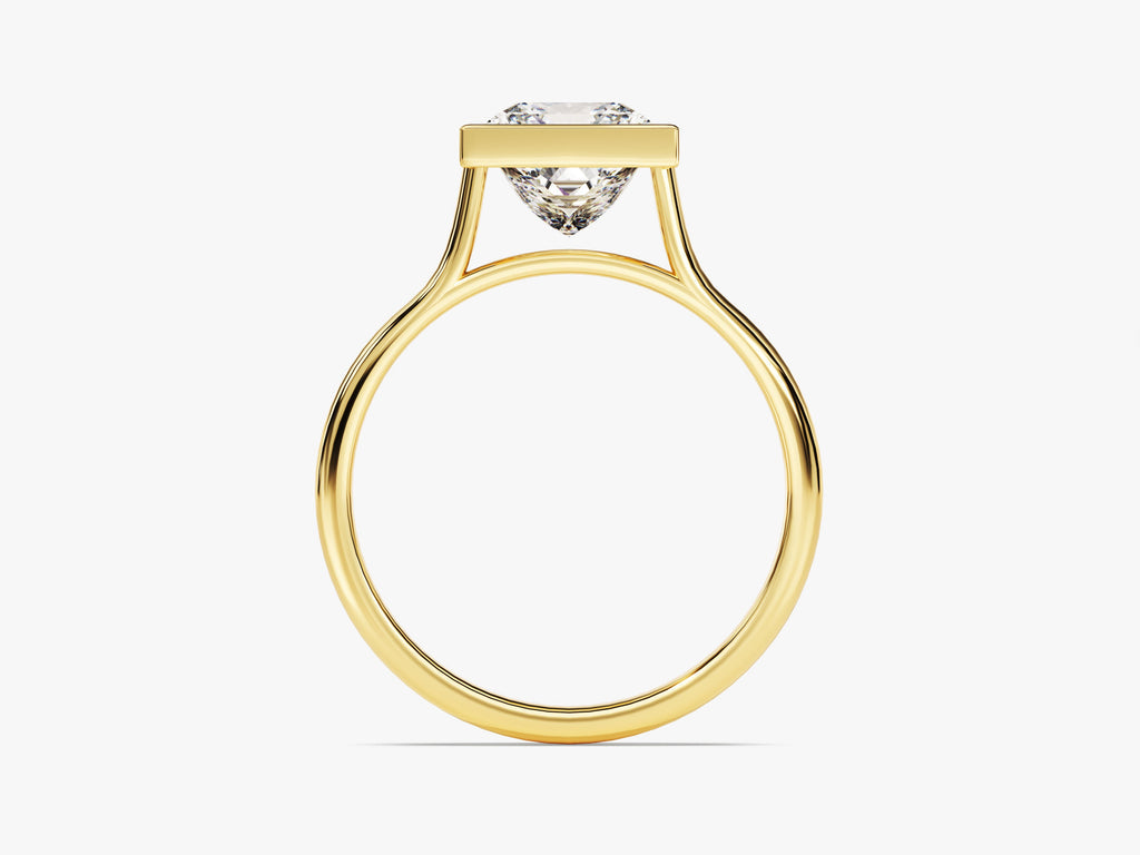 2.0CT Princess Lab Grown Diamond Bezel Engagement Ring For Women