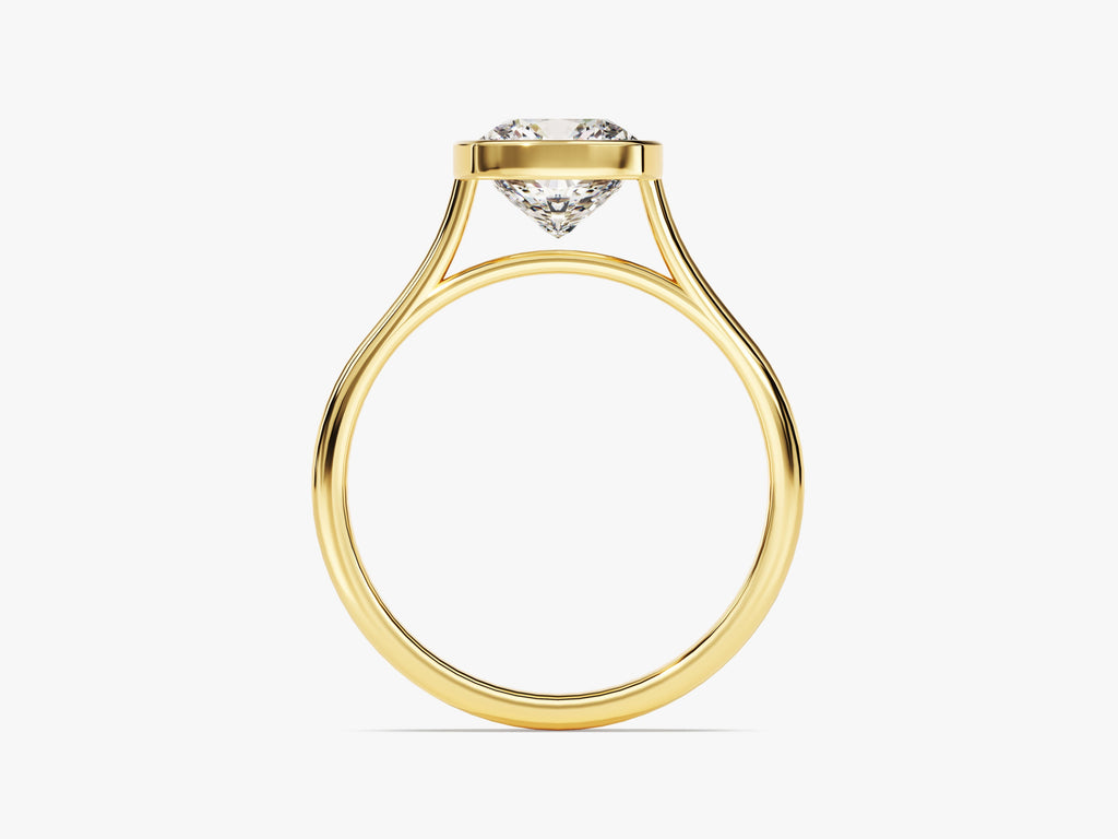 2.0CT Cushion Cut Bezel Lab Grown Diamond Engagement Ring For Women
