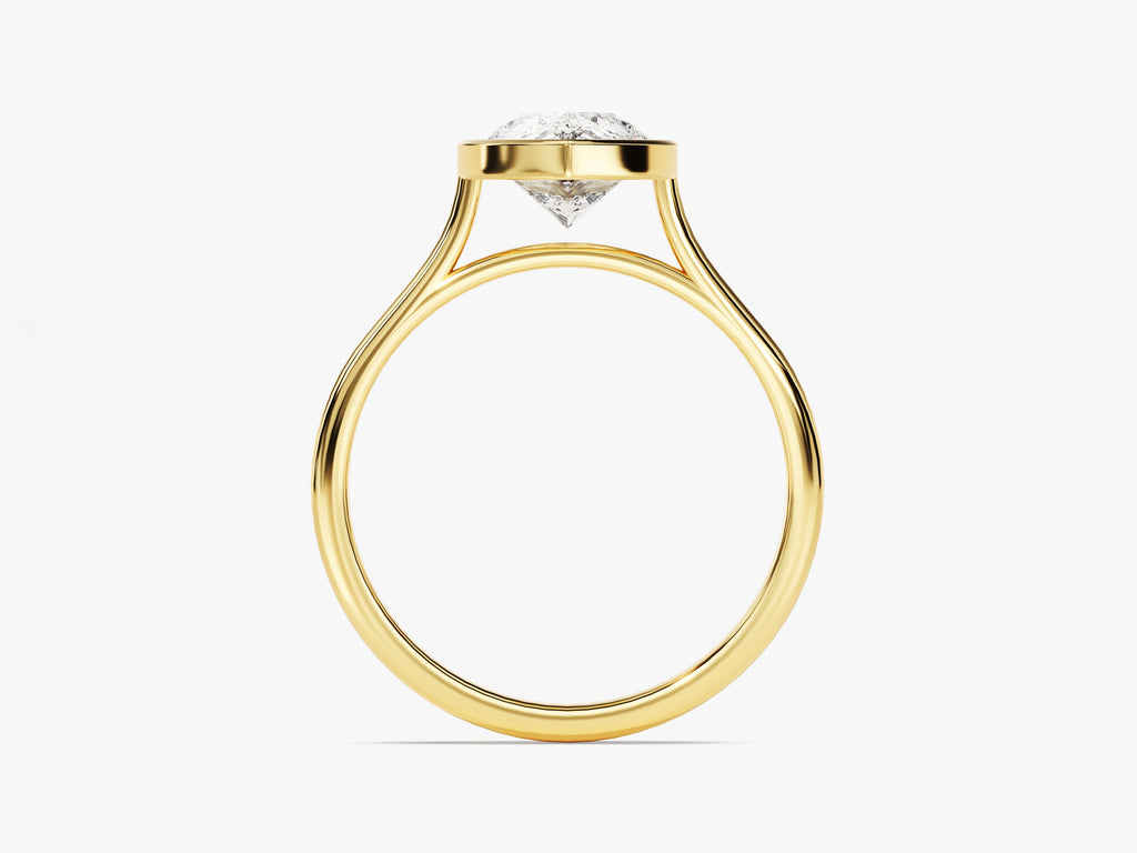 2.0CT Pear Cut Bezel Lab Grown Diamond Engagement Ring For Women