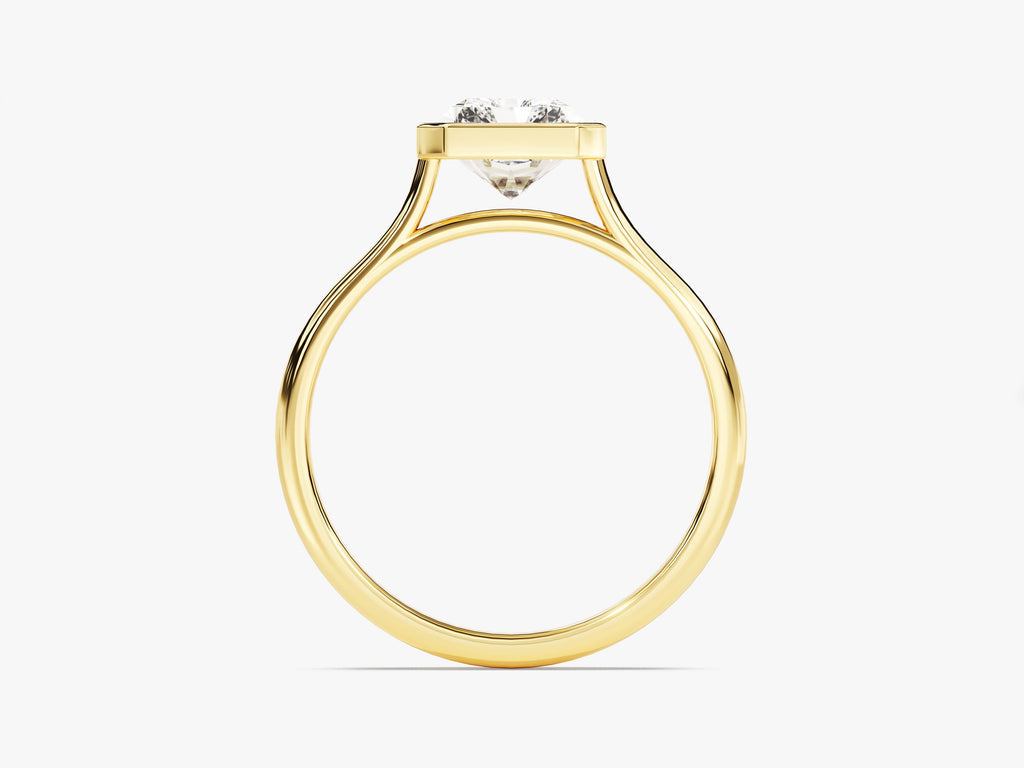 2.0CT Radiant Cut Bezel Lab Grown Diamond Engagement Ring For Women