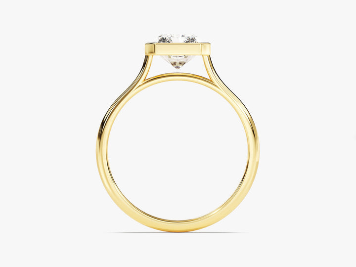 2.0CT Radiant Cut Bezel Lab Grown Diamond Engagement Ring For Women