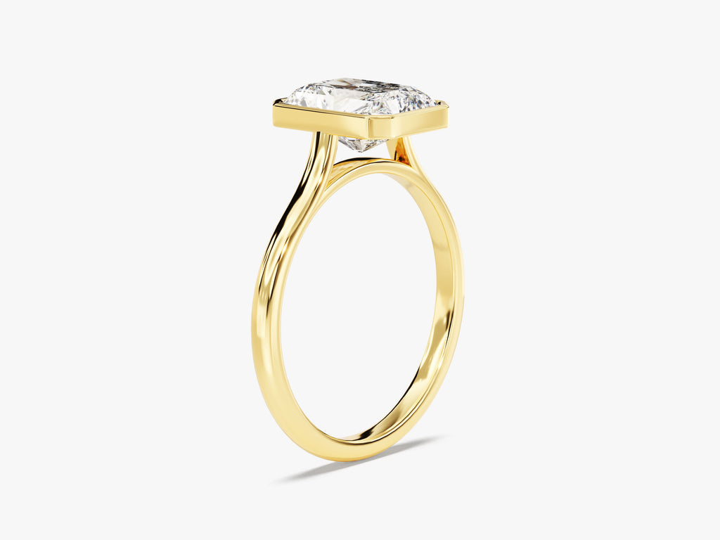 2.0CT Radiant Cut Bezel Lab Grown Diamond Engagement Ring For Women
