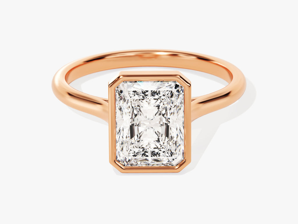 2.0CT Radiant Cut Bezel Lab Grown Diamond Engagement Ring For Women