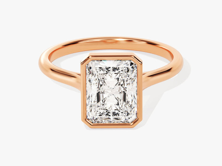 2.0CT Radiant Cut Bezel Lab Grown Diamond Engagement Ring For Women