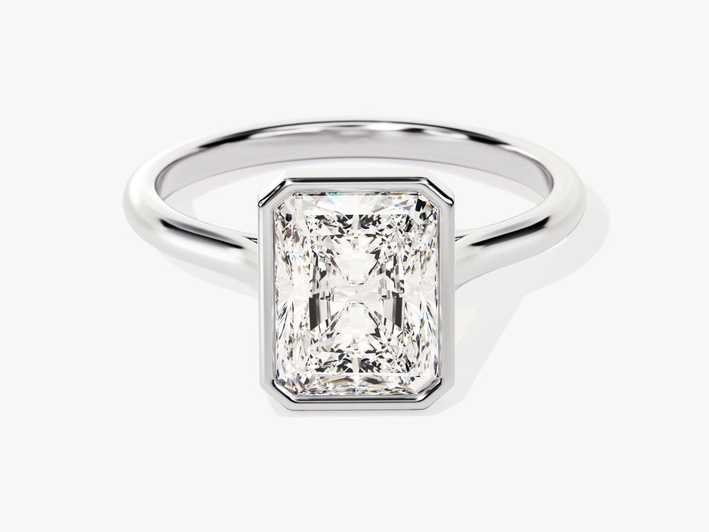 2.0CT Radiant Cut Bezel Lab Grown Diamond Engagement Ring For Women