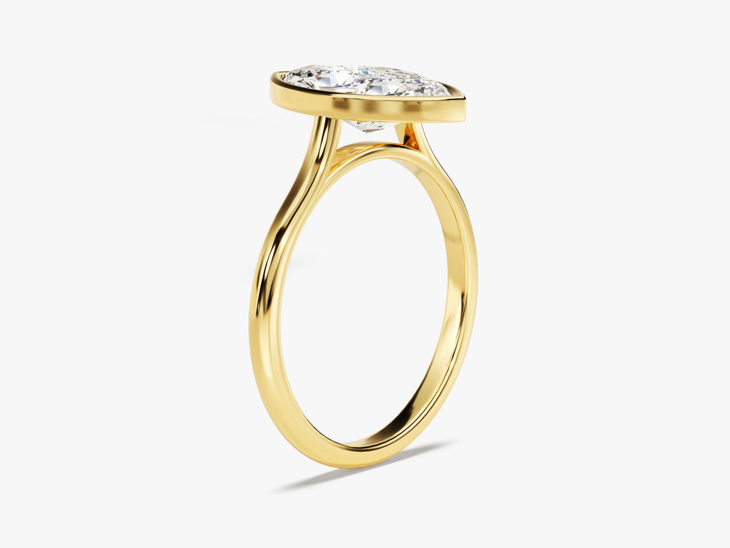 2.0CT Marquise Cut Bezel Lab Grown Diamond Engagement Ring For Women