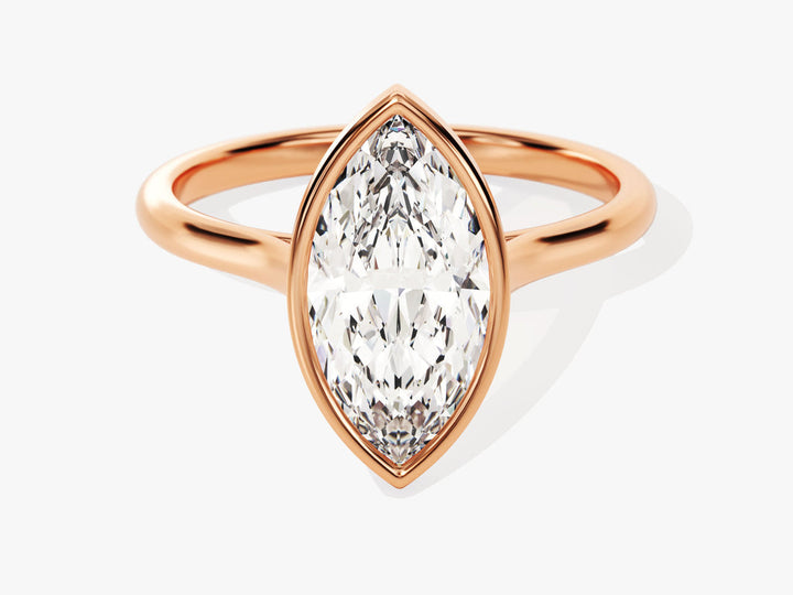 2.0CT Marquise Cut Bezel Lab Grown Diamond Engagement Ring For Women