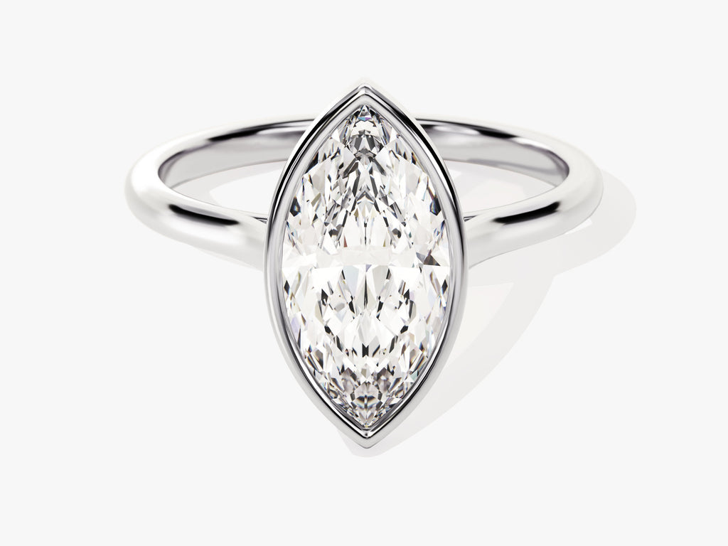 2.0CT Marquise Cut Bezel Lab Grown Diamond Engagement Ring For Women