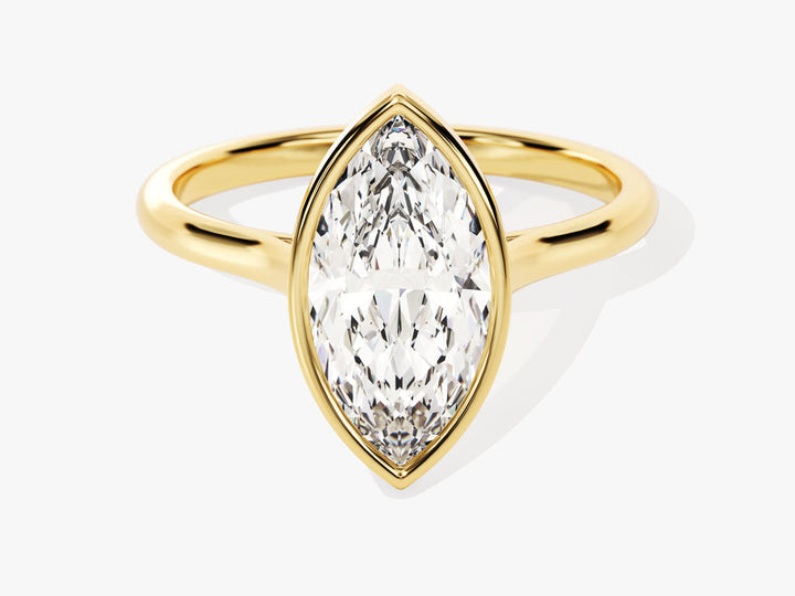 2.0CT Marquise Cut Bezel Lab Grown Diamond Engagement Ring For Women