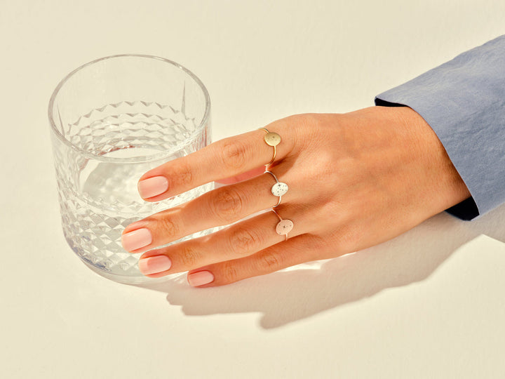 14k Solid Gold Zodiac Signet Ring For Women