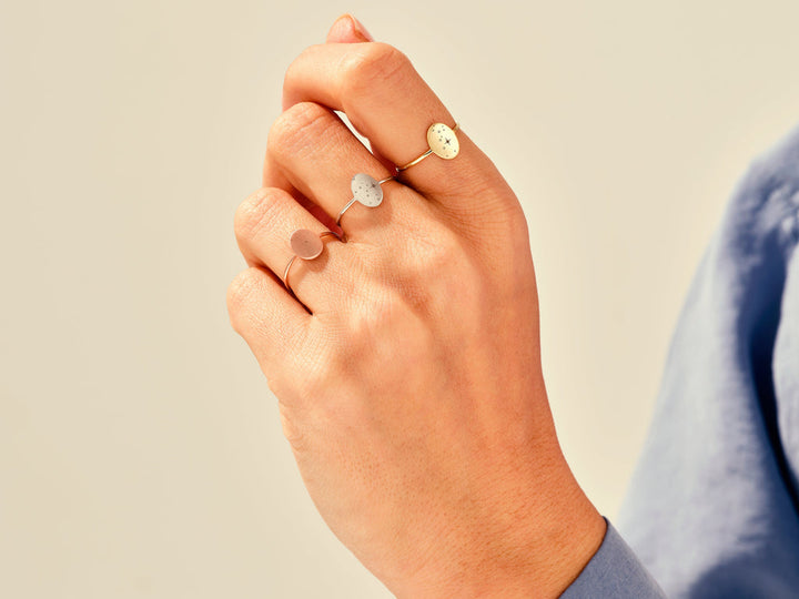 14k Solid Gold Zodiac Signet Ring For Women