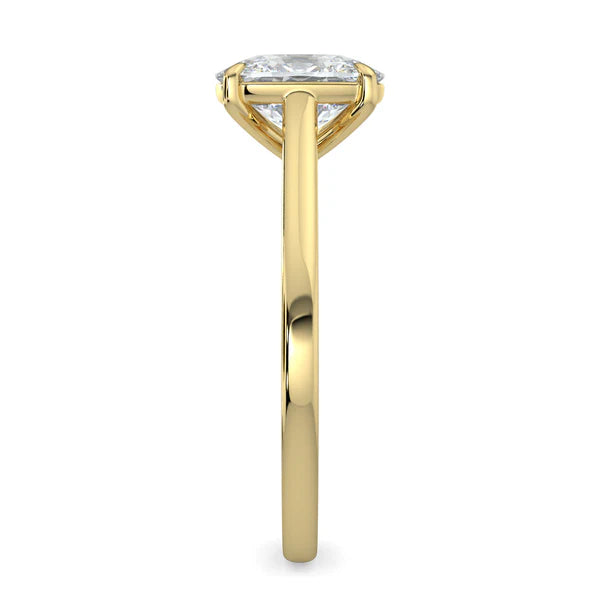 IGI certified elongated cushion cathedral diamond ring USA