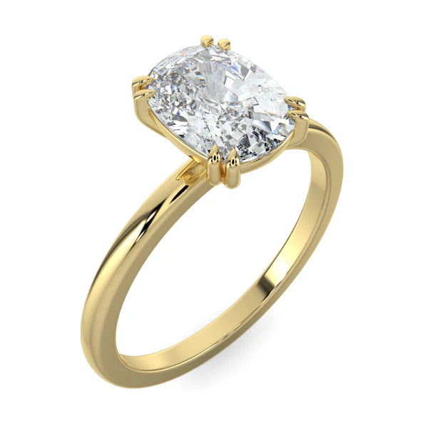 IGI certified elongated cushion diamond solitaire ring USA 1.5ct