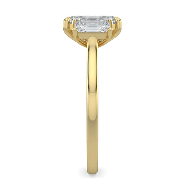 IGI certified emerald three stone diamond ring USA