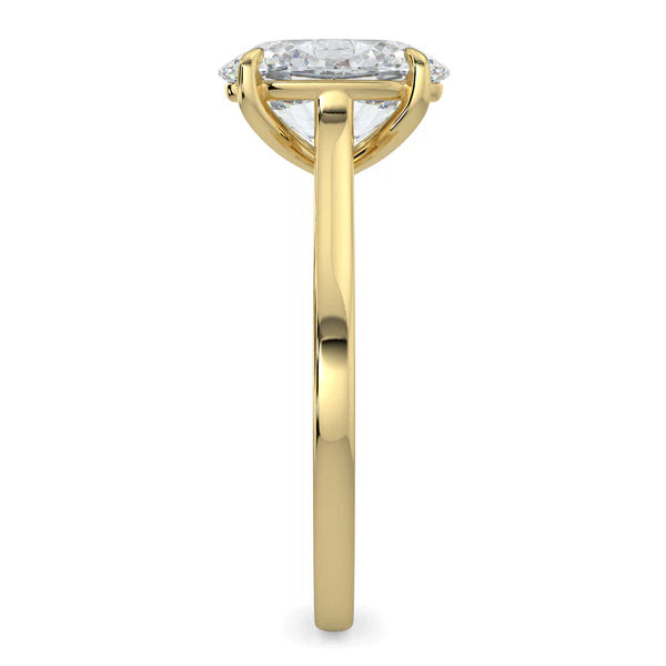 IGI certified oval cathedral diamond ring USA