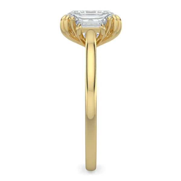 IGI certified radiant three stone diamond ring USA