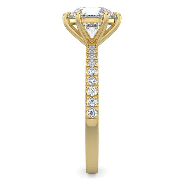 IGI certified round pavé diamond ring USA