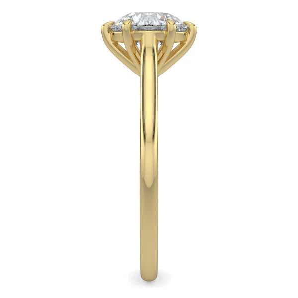 IGI certified round cathedral diamond ring USA