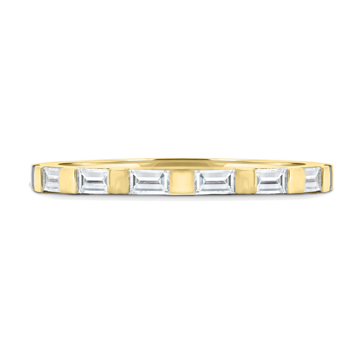 East West Baguette Diamond Bar Setting Wedding Band