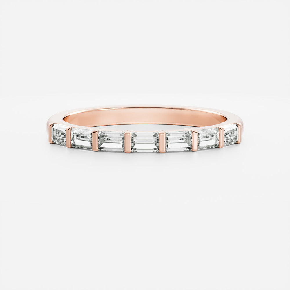 East West Baguette Diamond Bar Set Band