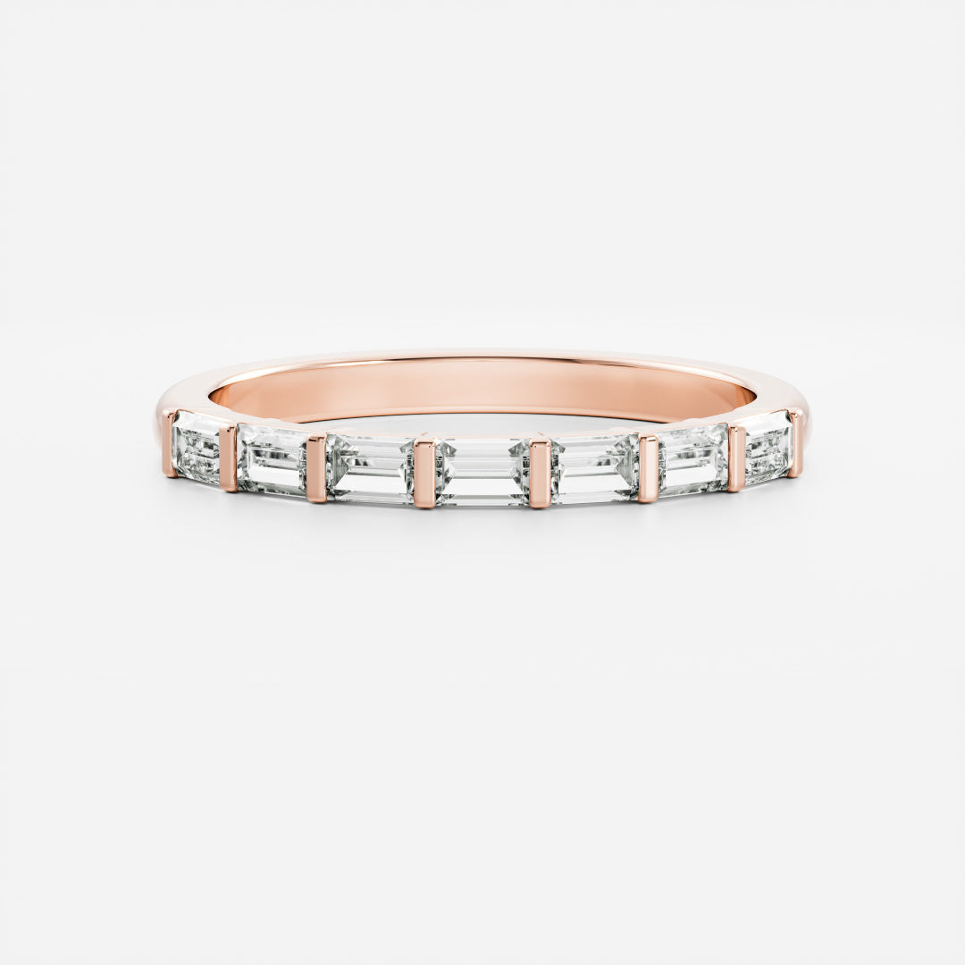 East West Baguette Diamond Bar Set Band
