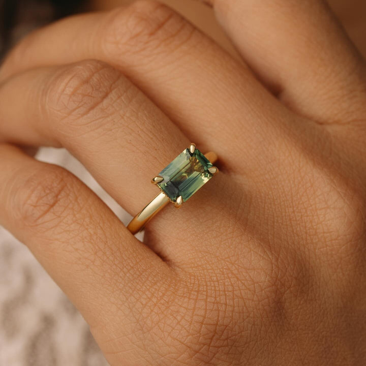 Green Lab Grown Diamond Bridal Ring