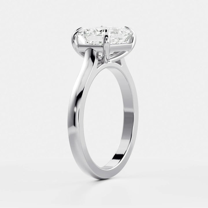 East West Emerald Refined Drop Ring