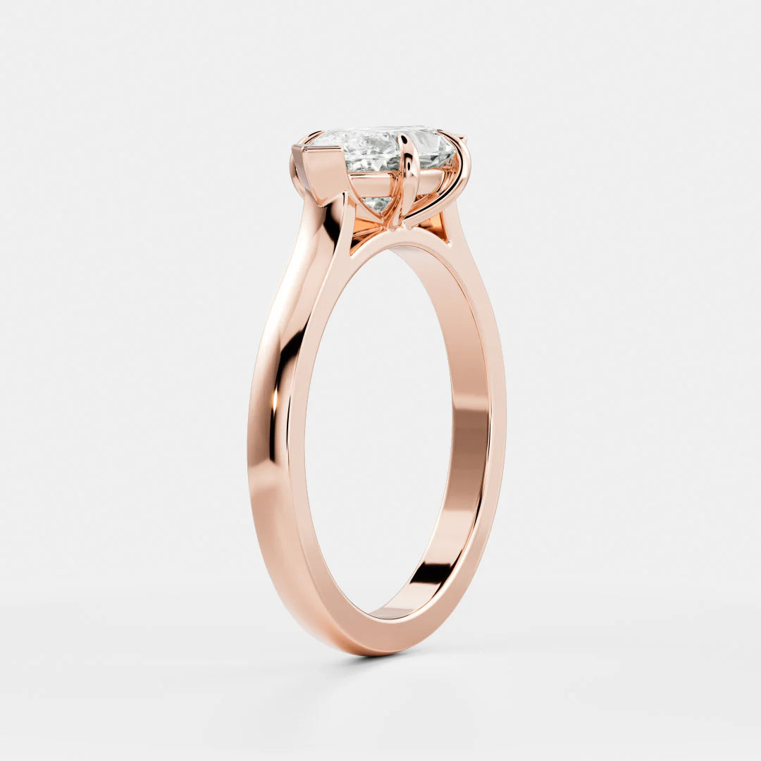modern east west marquise cathedral engagement ring IGI lab grown USA