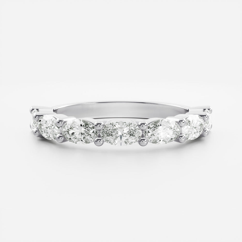 East West Oval Lab Diamond Wedding Band