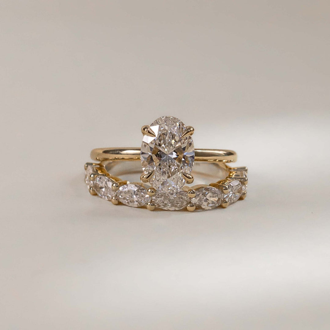 Oval Cut Lab Grown Diamond Wedding Band
