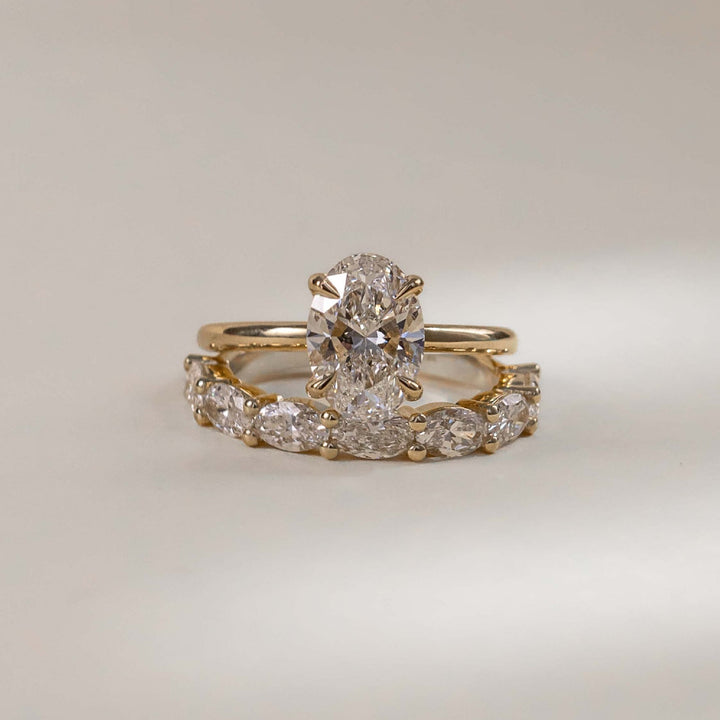 Oval Cut Lab Grown Diamond Wedding Band