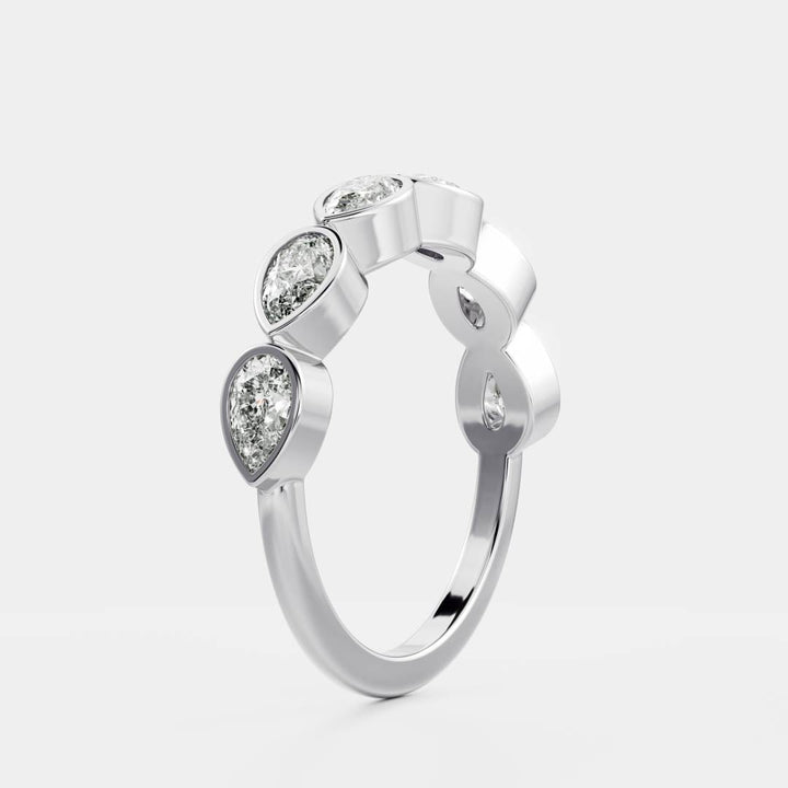 Bezel Set Pear Diamond Stacking Band