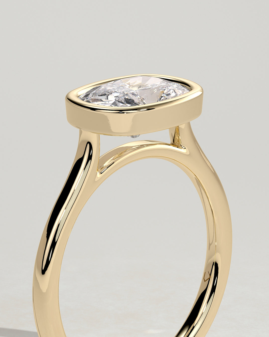 East West elongated cushion ring