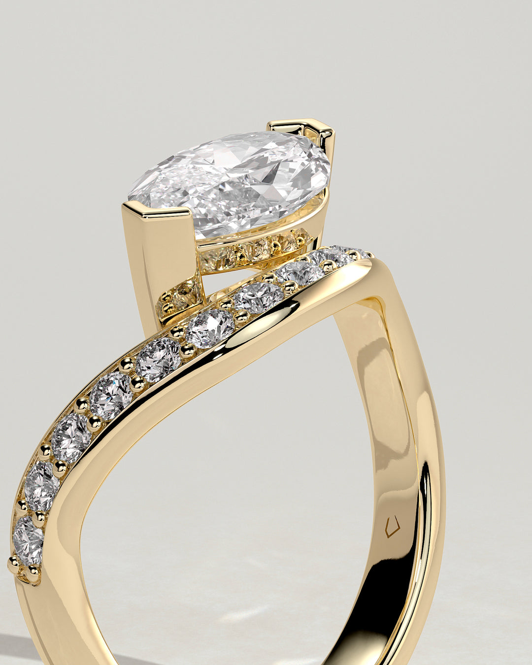 marquise pave engagement ring