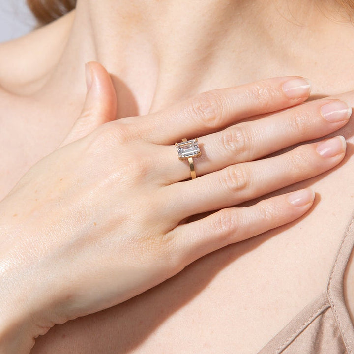 Unique Emerald Cut Diamond Ring