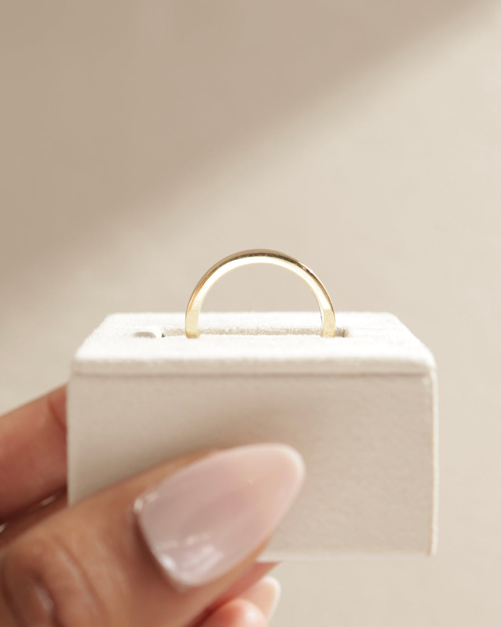 Flat Cigar Gold Wedding Band