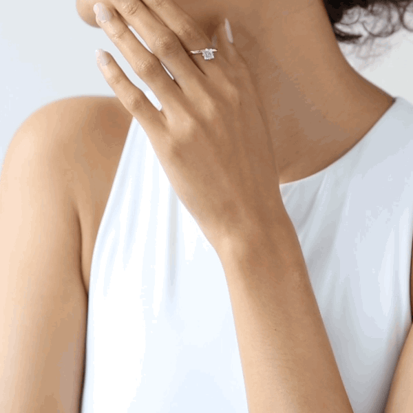 Slanted Engagement Ring Design Lab Diamond
