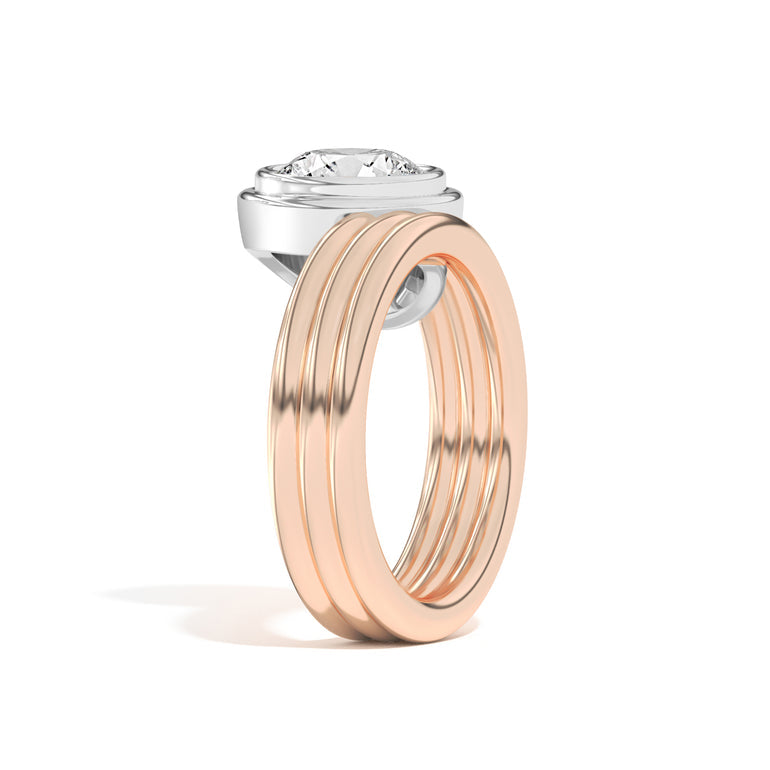 Unique Round Diamond Engagement Ring